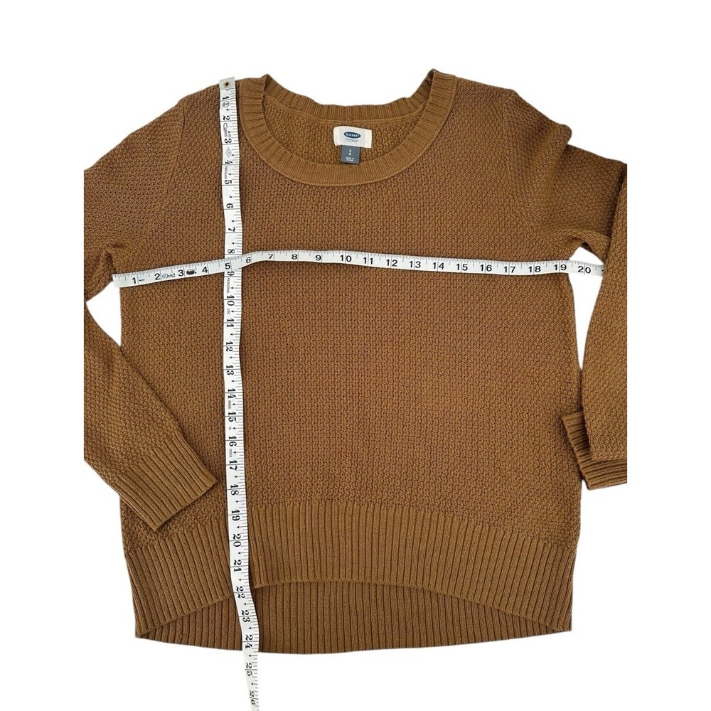 Old Navy Textured Knit Sweater Women's Small Camel Brown Crewneck Pullover - Picture 7 of 9